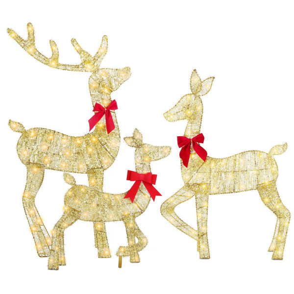 Astoria Grand 2D Lighted Christmas Deer Family Set Wayfair